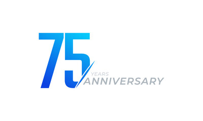 75 Year Anniversary Celebration Vector. Happy Anniversary Greeting Celebrates Template Design Illustration