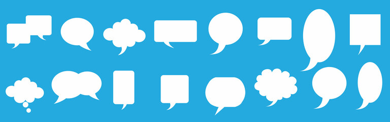 Set different empty speech discussion bubble, chat sign for stock