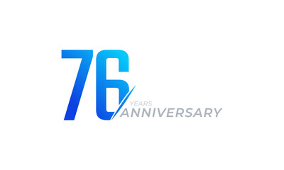 76 Year Anniversary Celebration Vector. Happy Anniversary Greeting Celebrates Template Design Illustration