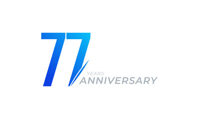 77 Year Anniversary Celebration Vector. Happy Anniversary Greeting Celebrates Template Design Illustration
