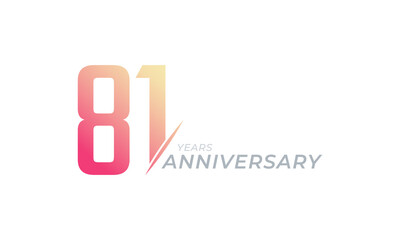 81 Year Anniversary Celebration Vector. Happy Anniversary Greeting Celebrates Template Design Illustration