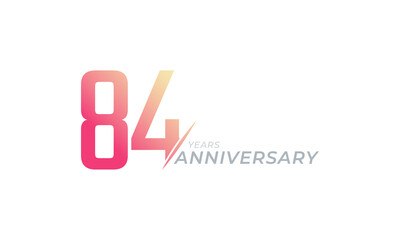 84 Year Anniversary Celebration Vector. Happy Anniversary Greeting Celebrates Template Design Illustration