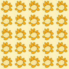 simple drawing sun flower on pastel orange backgrounds ,design for banner, flyers, print, poster, wallpaper, digital work