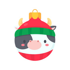 animal face christmas ball wearing a red woolen hat for decoration on Christmas