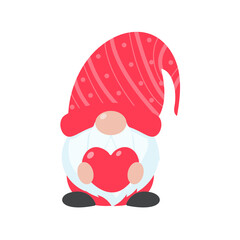 Christmas gnome. A little gnome wearing a red woolen hat. celebrate on christmas