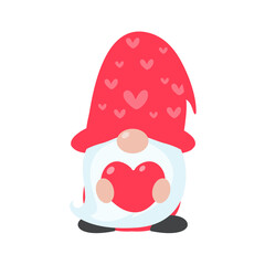 Christmas gnome. A little gnome wearing a red woolen hat. celebrate on christmas