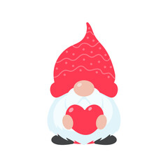 Christmas gnome. A little gnome wearing a red woolen hat. celebrate on christmas