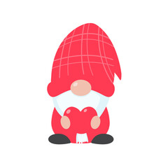 Christmas gnome. A little gnome wearing a red woolen hat. celebrate on christmas