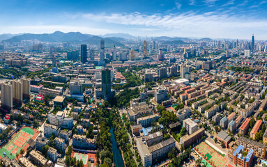 Aerial photography of the main city of Jinan