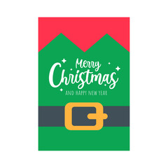 Christmas card. Santa Set Christmas Greeting Card Template.