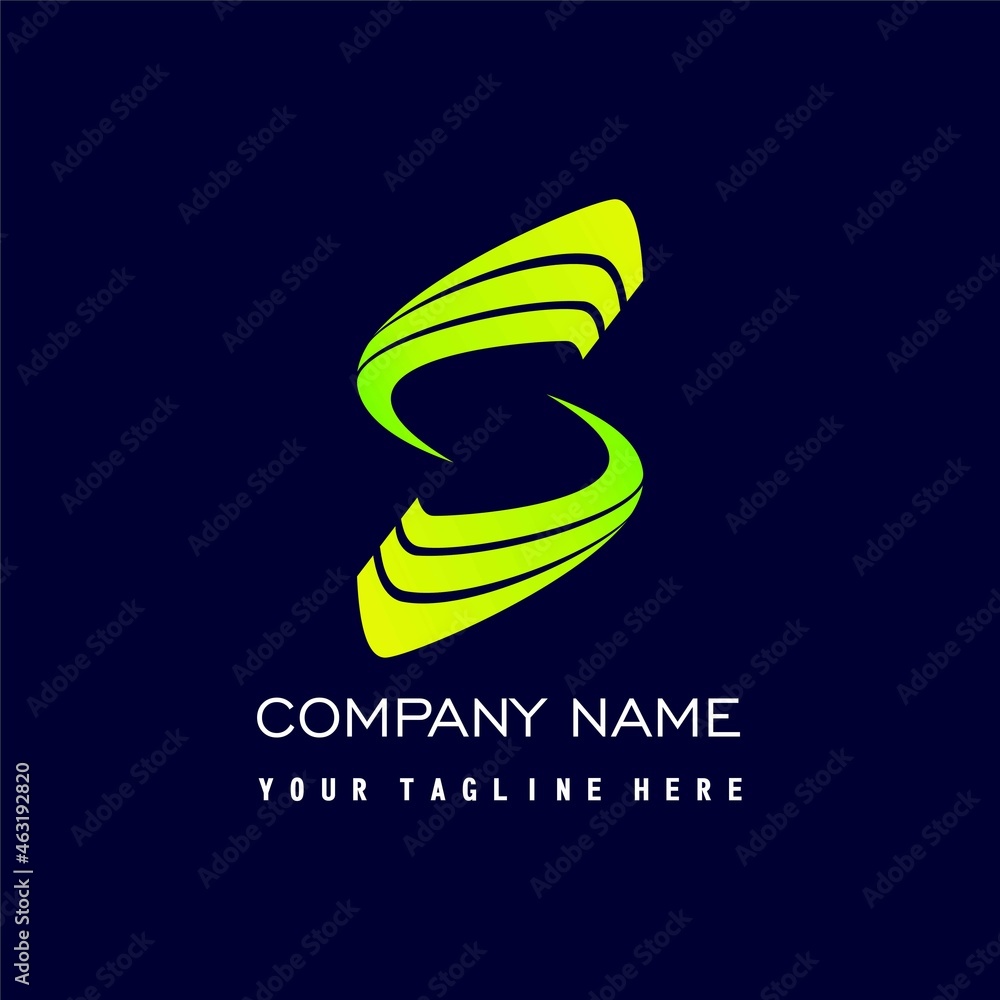 Poster letter word s font in 3 lines and flip position image graphic icon logo design abstract concept vect