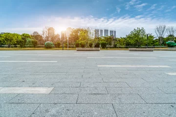 Fotobehang Stadsplein van Fuzhou en moderne gebouwen © 昊 周