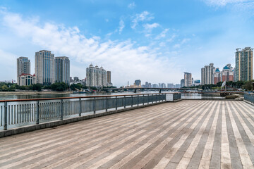 Fototapeta na wymiar Fuzhou city square and modern buildings