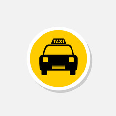 Taxi car service sticker isolated on white background