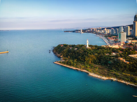 Aerial photography of the architectural landscape of Yantai City