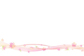 美しい水彩画の花と曲線の背景