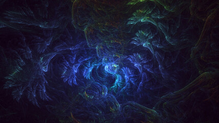 3D rendering abstract colorful fractal light background