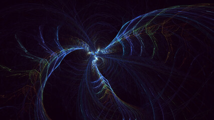 3D rendering abstract colorful fractal light background