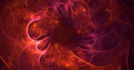 3D rendering abstract multicolor fractal light background