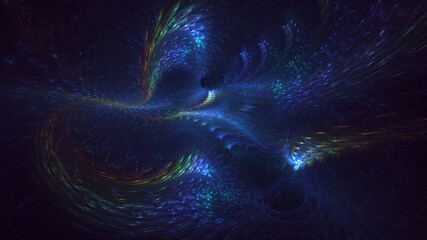 3D rendering abstract colorful fractal light background