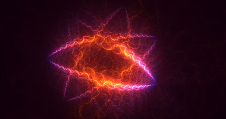 3D rendering abstract multicolor fractal light background