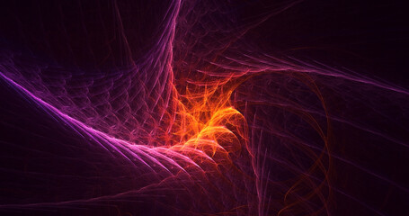 3D rendering abstract multicolor fractal light background