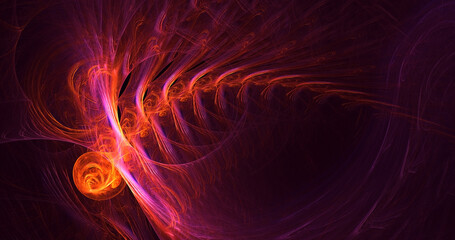 3D rendering abstract multicolor fractal light background