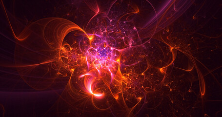 3D rendering abstract colorful fractal light background