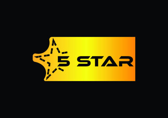 Five stars customer product rating review logo and icon for apps and website