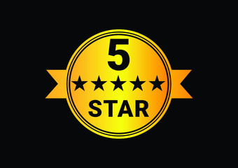 Five stars customer product rating review logo and icon for apps and website