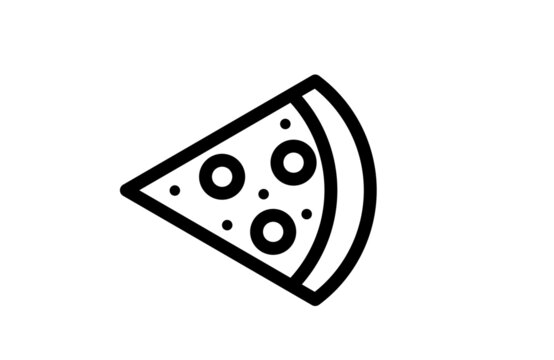 Pizza Icon italian food simple slice vector and symbol illustration for website or mobile app development