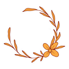 Handdrawn Botanical Wreath Flower