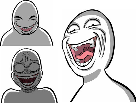 White human character random emotion