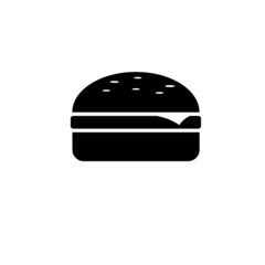 Burger sign icon in flat style. Hamburger 