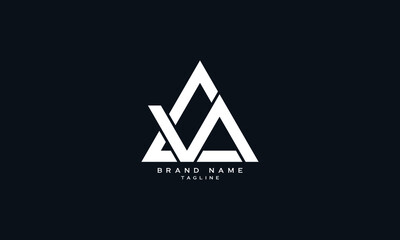 AVA, AAV, VAA, Abstract initial monogram letter alphabet logo design