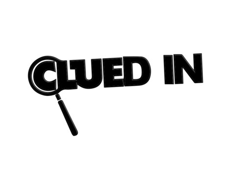 Clued in - Text like Clue board game logo