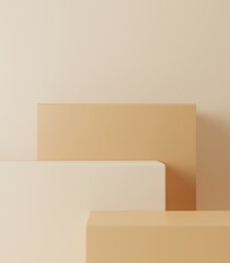 3d illustration brown podium