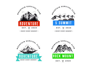 adventure mount summit logo design concept. 
