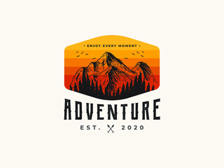 adventure mount summit logo design concept. 
