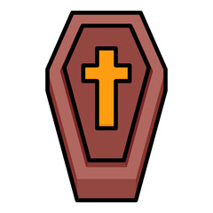 Obraz premium Filled outline icon for coffin.