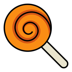 Filled outline icon for lollipop.
