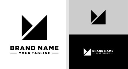 LETTER M LOGO MONOGRAM TRIANGLE GEOMETRIC EDITBALE