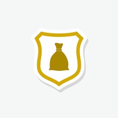 Money Protection icon sticker isolated on white background