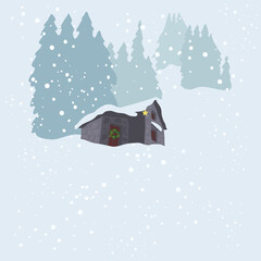 Fototapeta premium snowy christmas home