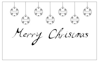 Naklejka premium クリスマスデザインイラスト白黒