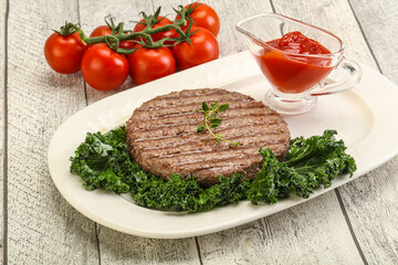 Grilled beef cutlet for burger