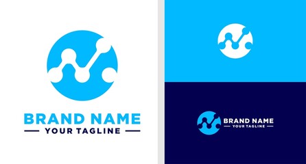 LETTER M LOGO INVESTMENT INCREASE TECHNOLOGY EDITABLE