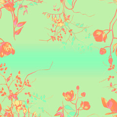 Floral pattern. Design for wallpaper, background, fabric, textile.