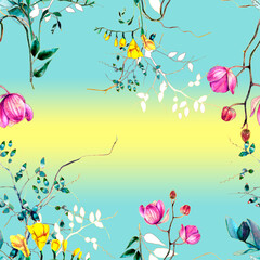 Floral pattern. Design for wallpaper, background, fabric, textile.