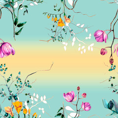 Obraz na płótnie Canvas Floral pattern. Design for wallpaper, background, fabric, textile.